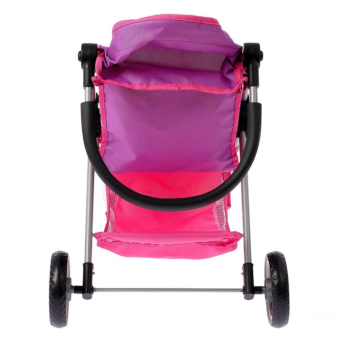 Коляска для кукол трехколёсная, ручка регулируется, металлический каркас