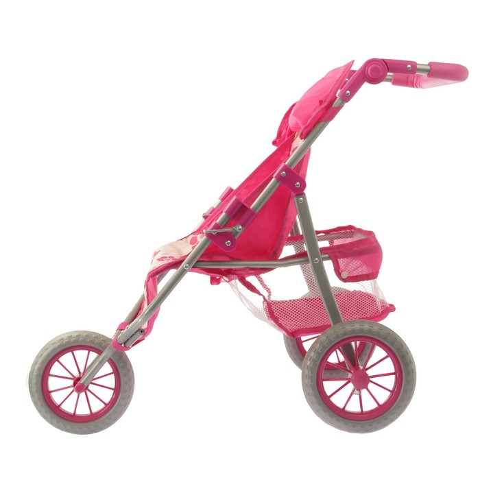 Коляска для кукол трёхколёсная "Двойняшка", металлический каркас, ручка регулируется