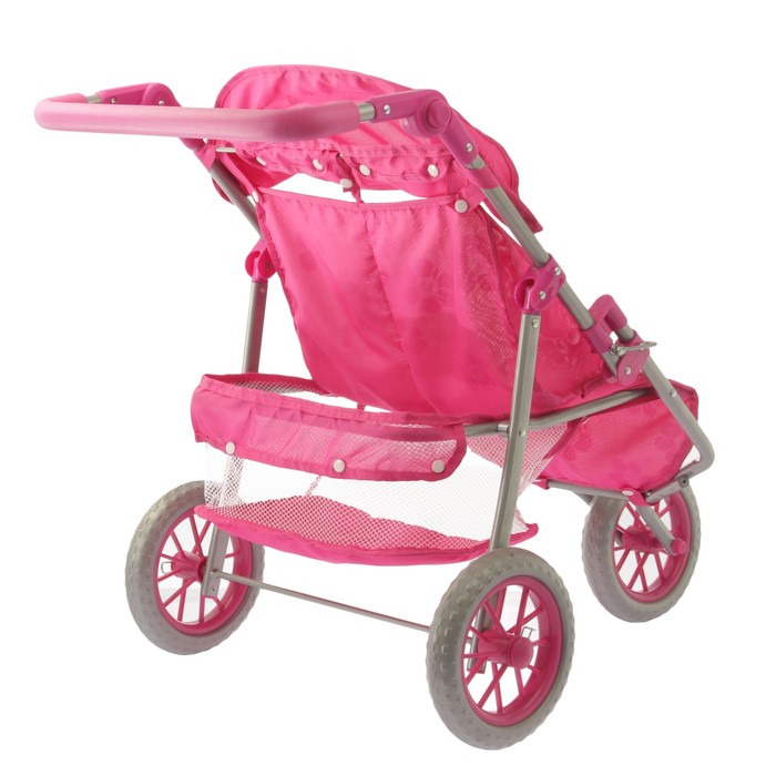 Коляска для кукол трёхколёсная "Двойняшка", металлический каркас, ручка регулируется