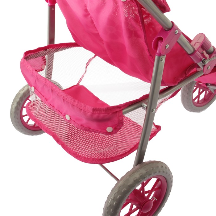 Коляска для кукол трёхколёсная "Двойняшка", металлический каркас, ручка регулируется