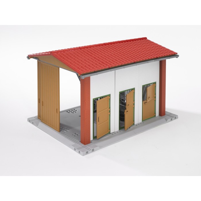 Конюшня с всадницей и лошадью, размер 48х36х31 см