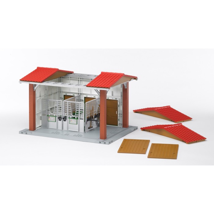 Конюшня с всадницей и лошадью, размер 48х36х31 см