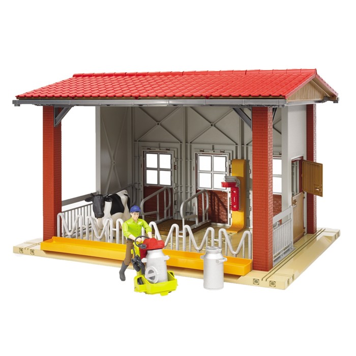 Игровой набор "Ферма" с коровой, рабочим и аксессуарами