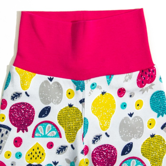 Ползунки без ножек, рост 56 см, цвет белый, принт фрукты