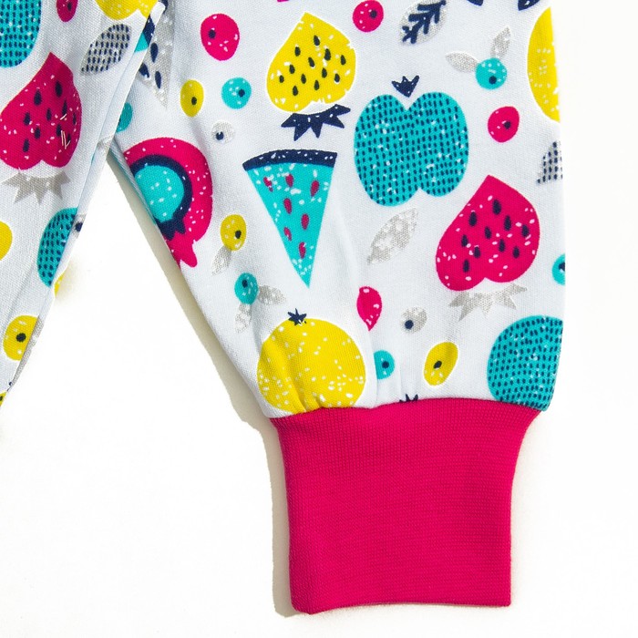 Ползунки без ножек, рост 56 см, цвет белый, принт фрукты