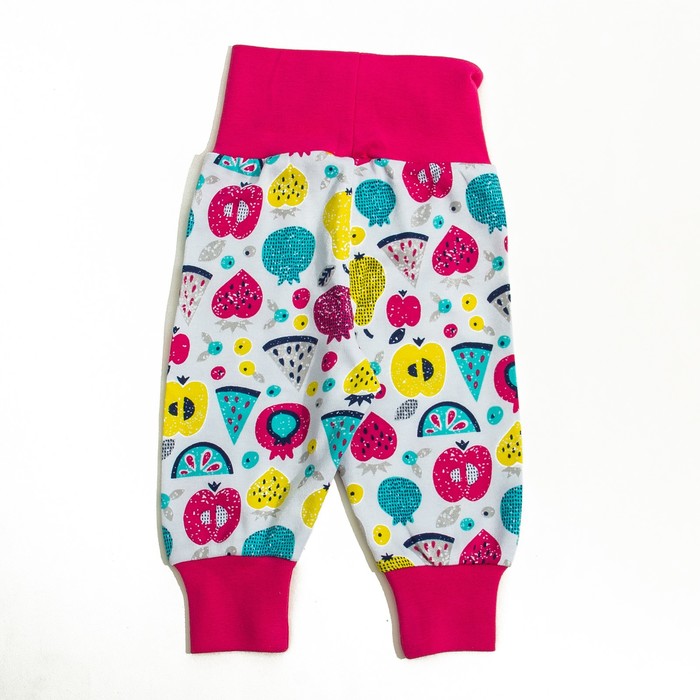 Ползунки без ножек, рост 56 см, цвет белый, принт фрукты