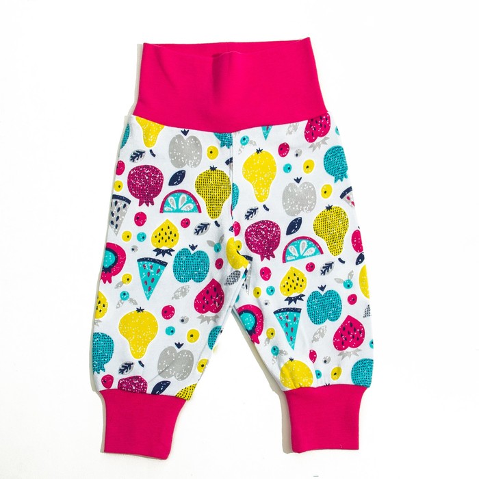 Ползунки без ножек, рост 62 см, цвет белый, принт фрукты