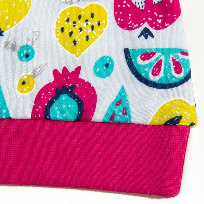 Чепчик детский, рост 80 см, цвет белый, принт фрукты