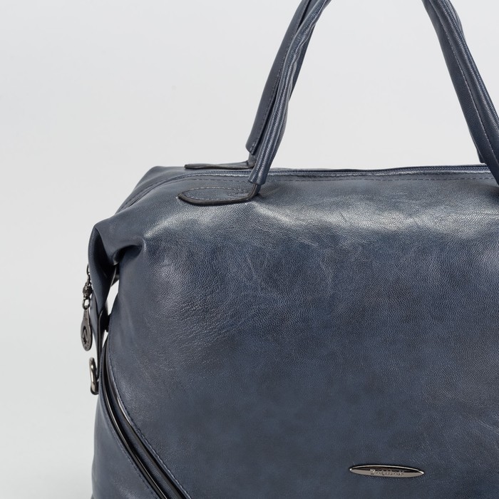 Сумка женская на молнии, 1 отдел, наружный карман, длинный ремень, цвет синий