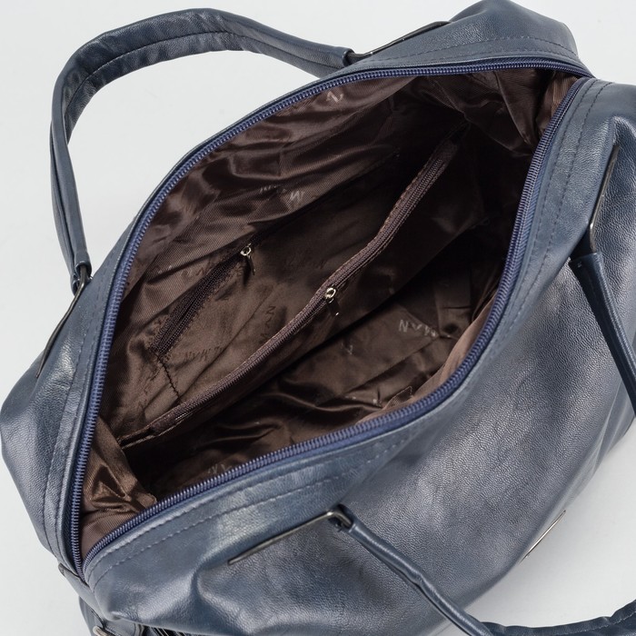 Сумка женская на молнии, 1 отдел, наружный карман, длинный ремень, цвет синий