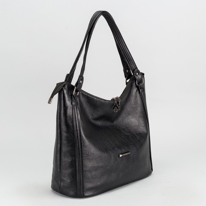 Сумка женская на молнии, 1 отдел, наружный карман, цвет чёрный