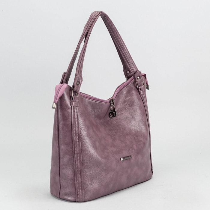 Сумка женская на молнии, 1 отдел, наружный карман, цвет светло-фиолетовый