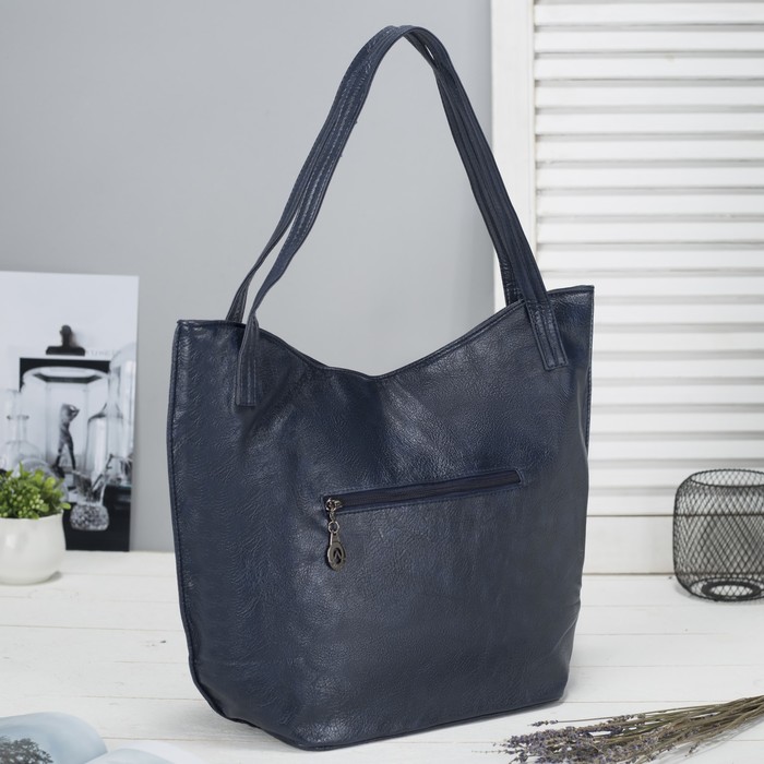 Сумка женская на молнии, 1 отдел, наружный карман, цвет синий