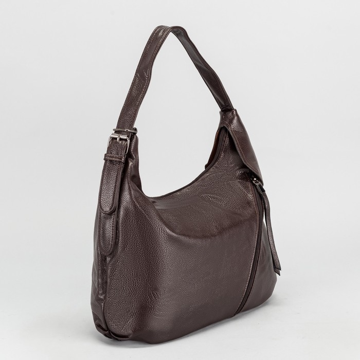 Сумка женская, отдел на молнии, 2 наружных кармана, цвет коричневый