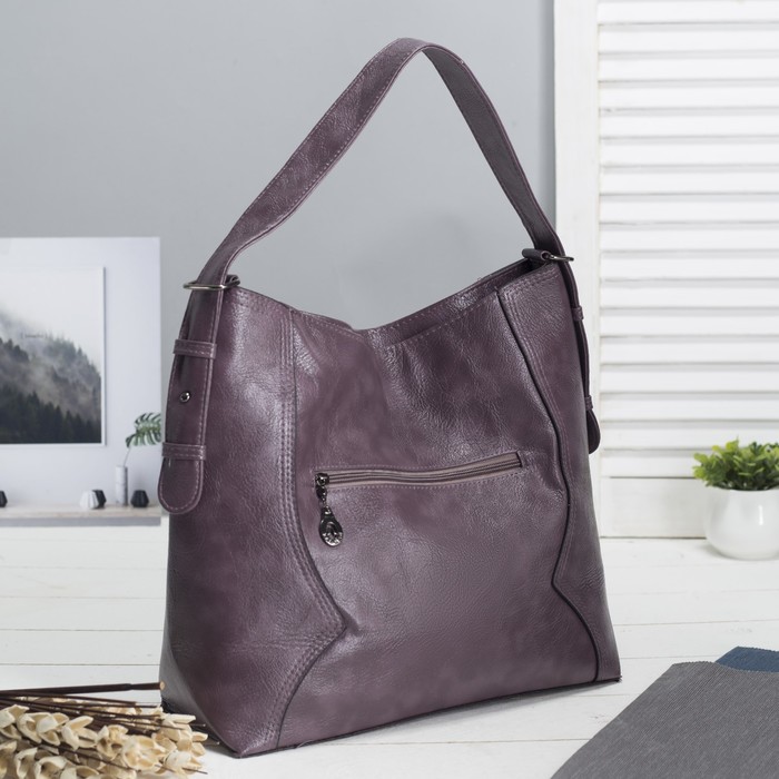 Сумка женская на молнии, 1 отдел, наружный карман, цвет светло-фиолетовый