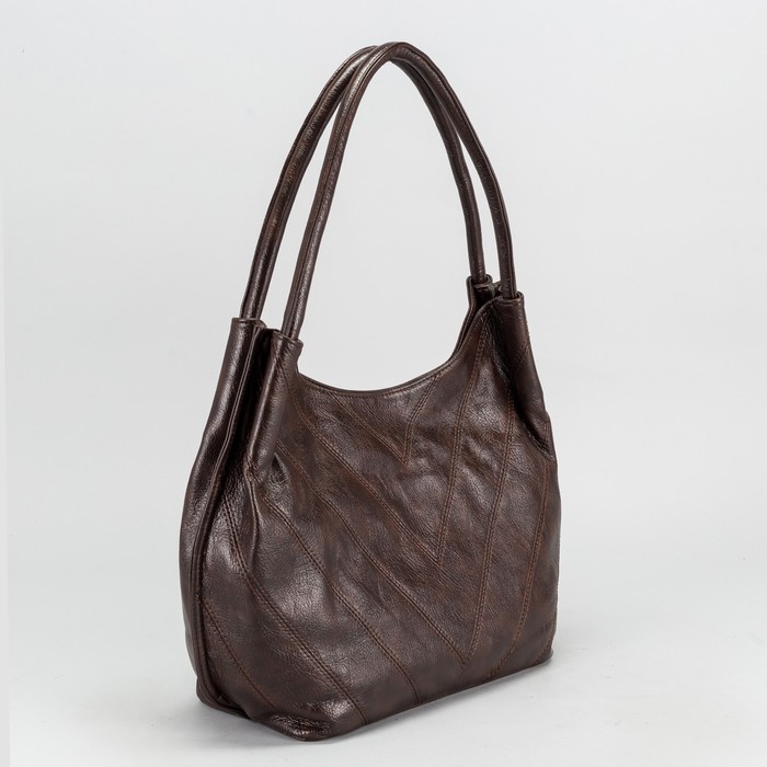 Сумка женская на молнии, 1 отдел, наружный карман, цвет коричневый