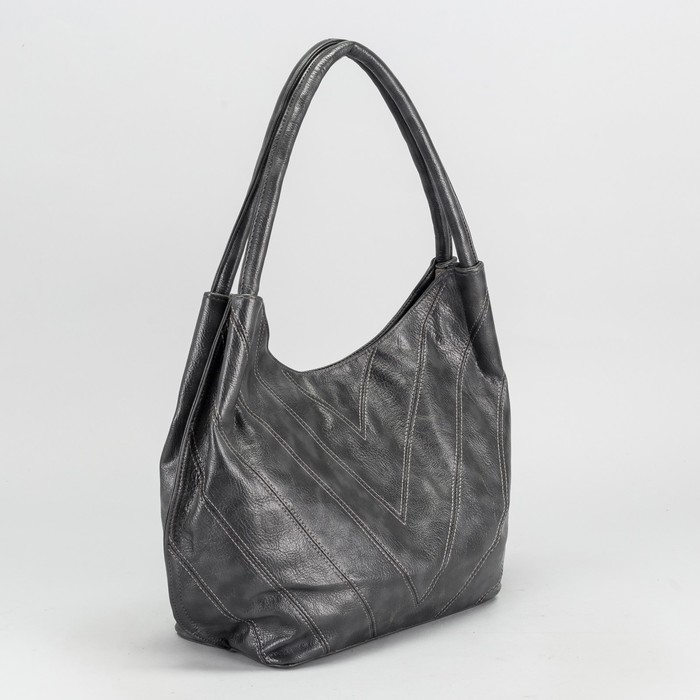 Сумка женская на молнии, 1 отдел, наружный карман, цвет серый