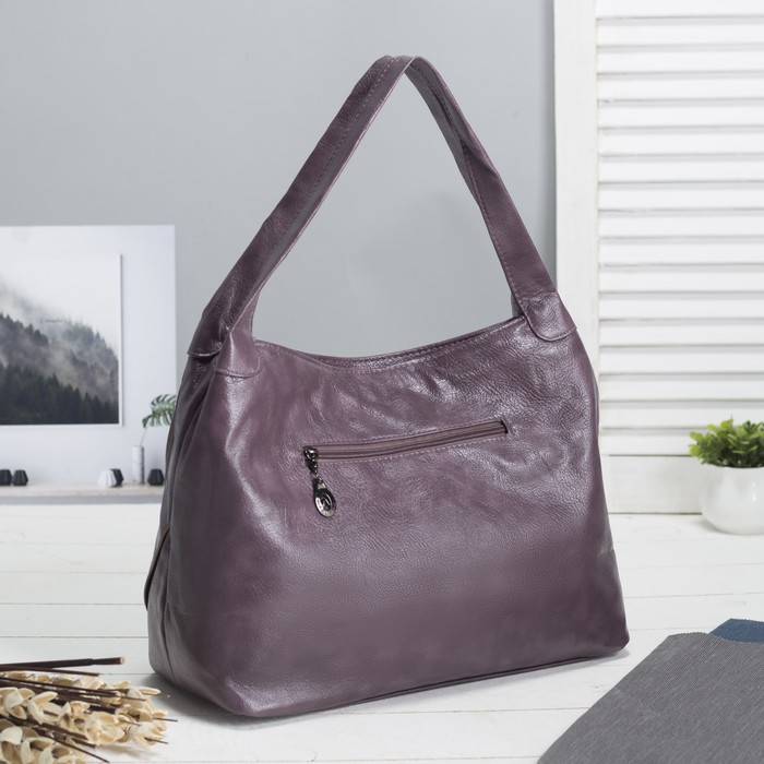 Сумка женская на молнии, 1 отдел с перегородкой, наружный карман, цвет светло-фиолетовый