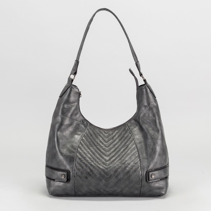 Сумка женская, отдел с перегородкой на молнии, наружный карман, цвет серый