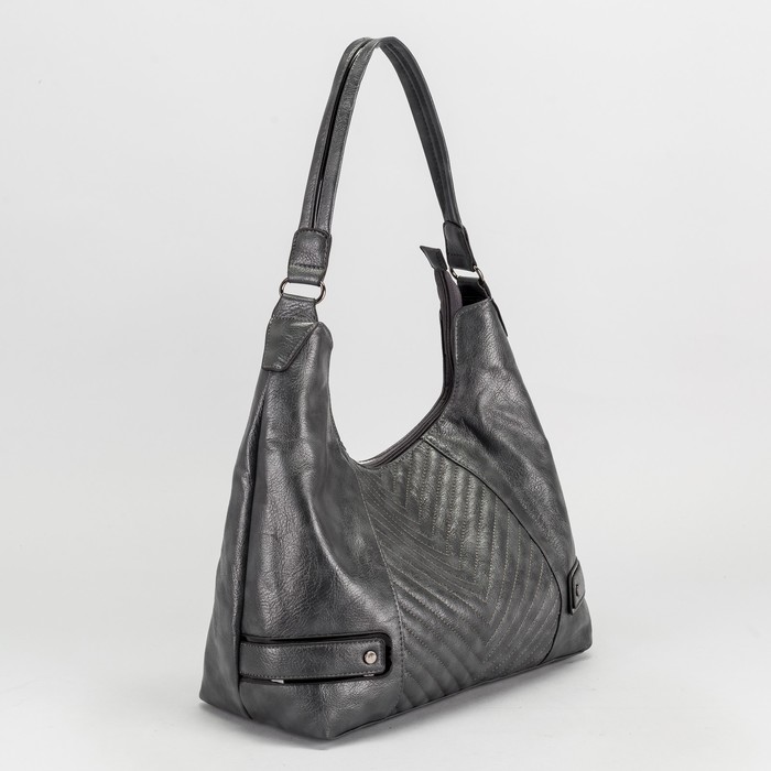 Сумка женская, отдел с перегородкой на молнии, наружный карман, цвет серый