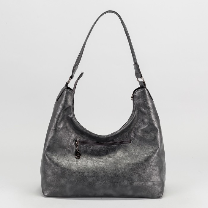 Сумка женская, отдел с перегородкой на молнии, наружный карман, цвет серый