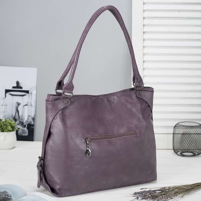 Сумка женская на молнии, 1 отдел с перегородкой, наружный карман, цвет светло-фиолетовый