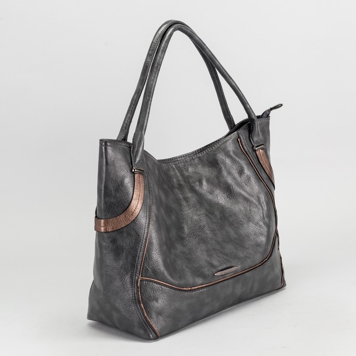 Сумка женская на молнии, 1 отдел, наружный карман, цвет серый