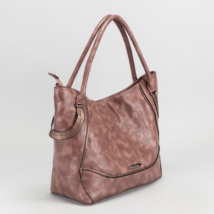 Сумка женская на молнии, 1 отдел, наружный карман, цвет светло-коричневый