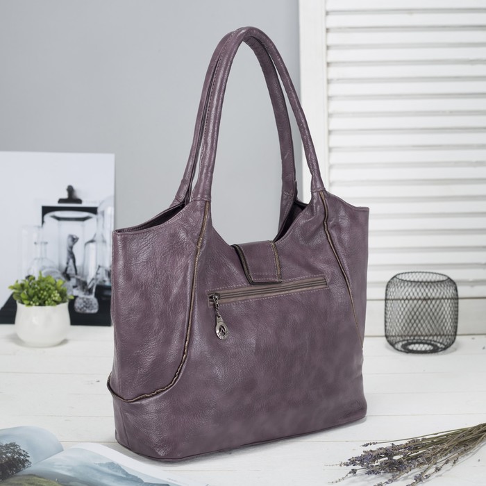 Сумка женская на молнии, 1 отдел, наружный карман, цвет светло-фиолетовый