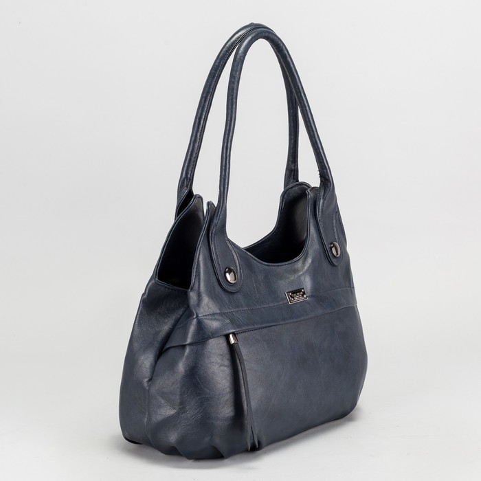 Сумка женская на молнии, 2 отдела, 2 наружных кармана, цвет синий