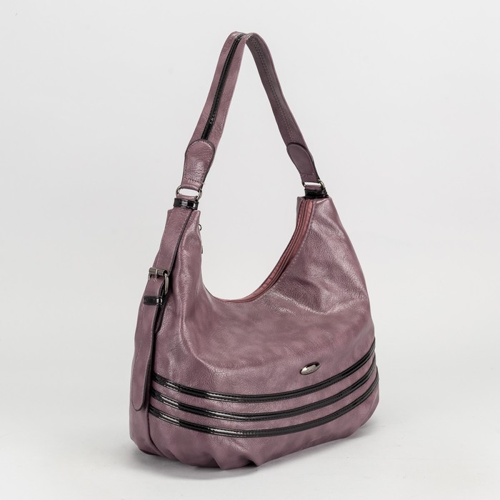 Сумка женская на молнии, 2 отдела, 2 наружных кармана, цвет светло-фиолетовый