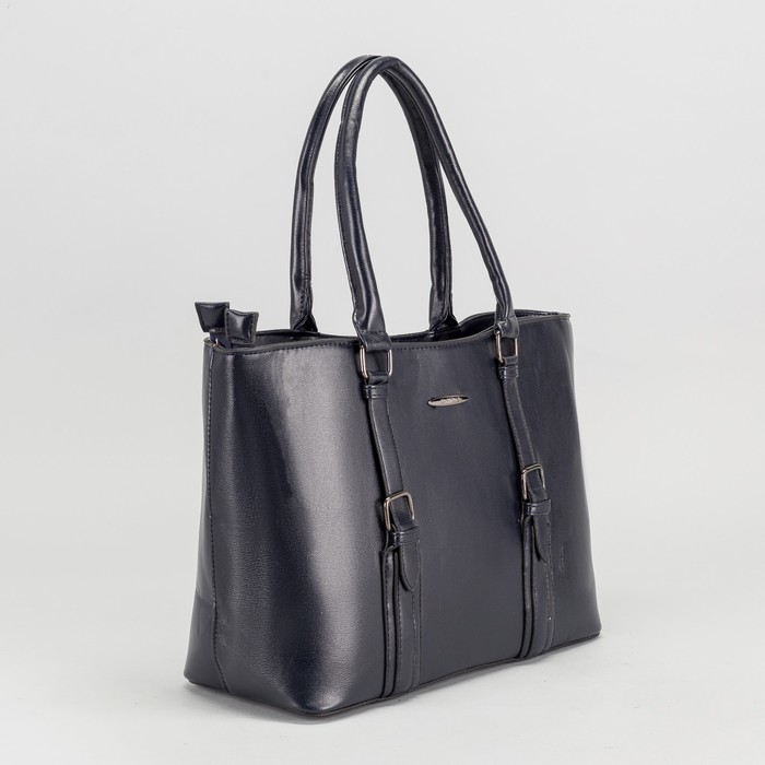 Сумка женская, 2 отдела на молниях, наружный карман, цвет синий