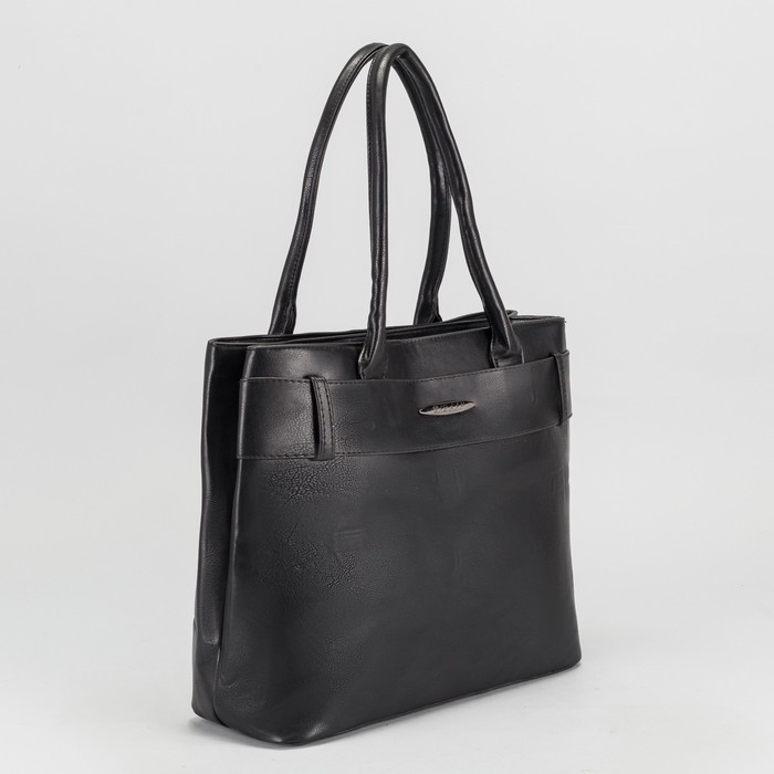 Сумка женская, 2 отдела на молниях, наружный карман, цвет чёрный