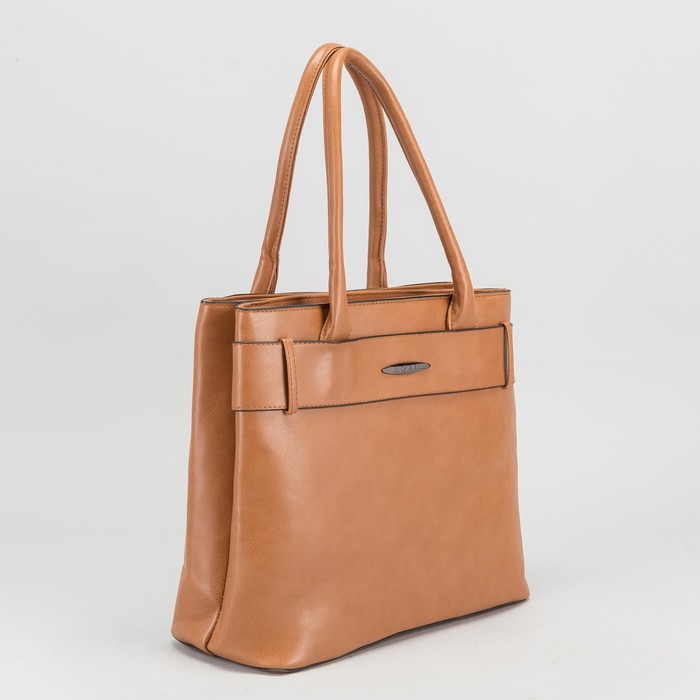 Сумка женская, 2 отдела на молниях, наружный карман, цвет рыжий