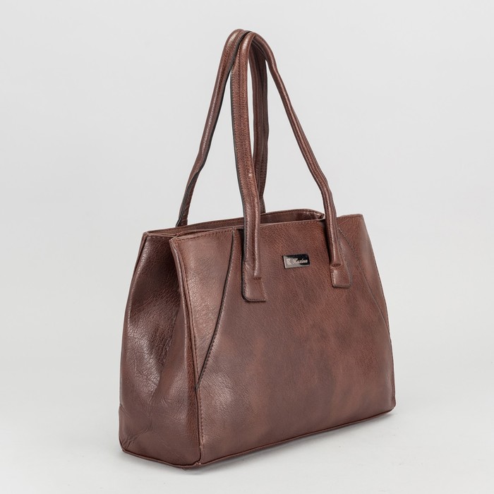 Сумка женская, 2 отдела на молниях, наружный карман, цвет кофе