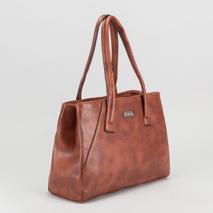 Сумка женская, 2 отдела на молниях, наружный карман, цвет рыжий