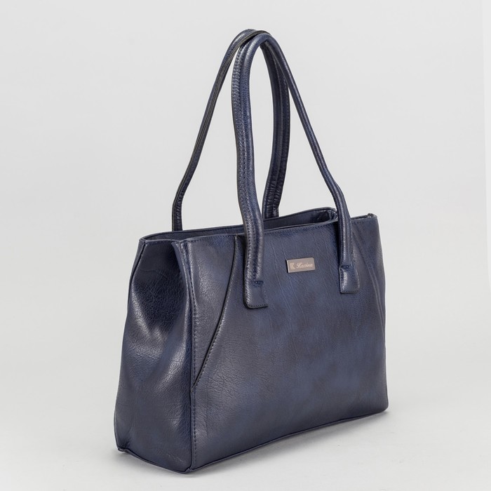 Сумка женская, 2 отдела на молниях, наружный карман, цвет синий