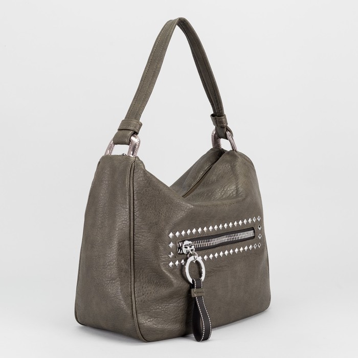 Рюкзак-сумка на молнии, 1 отдел, 3 наружных кармана, цвет зелёный