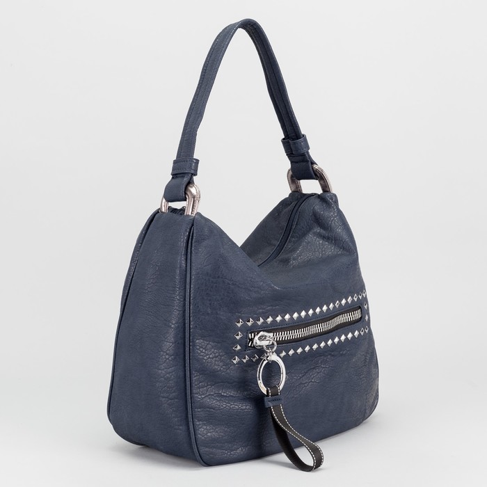 Рюкзак-сумка на молнии, 1 отдел, 3 наружных кармана, цвет синий