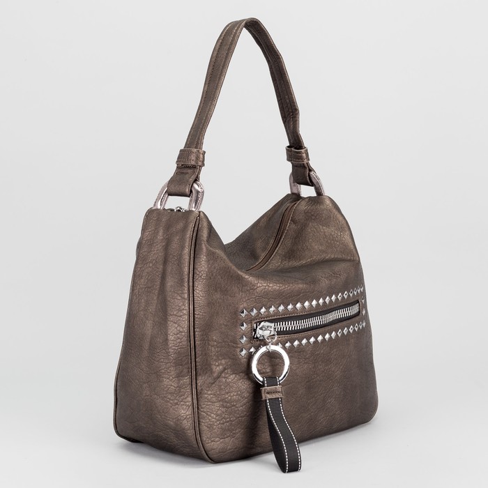 Рюкзак-сумка на молнии, 1 отдел, 3 наружных кармана, цвет бронзовый