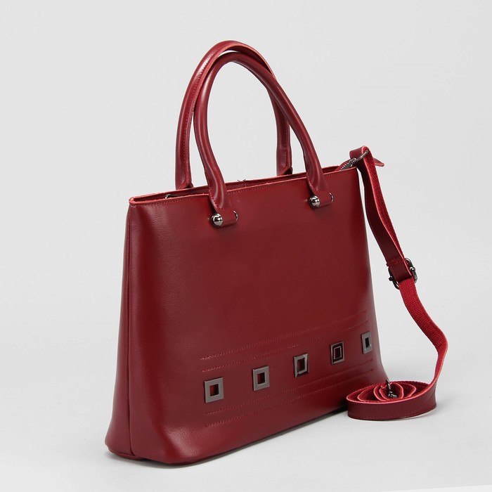 Сумка женская, отдел на молнии, наружный карман, длинный ремень, цвет бордовый