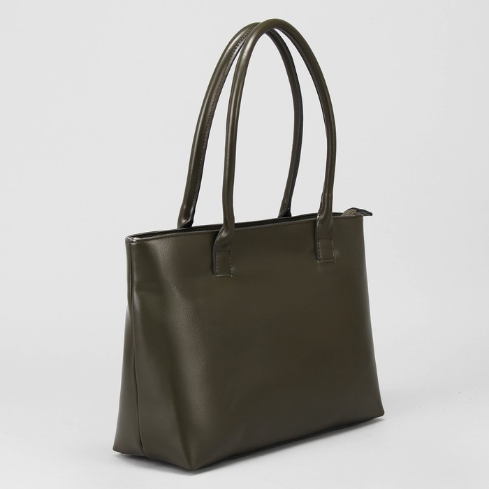 Сумка женская, отдел с перегородкой на молнии, наружный карман, цвет зелёный