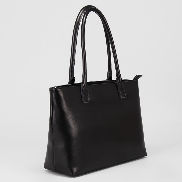 Сумка женская, отдел с перегородкой на молнии, наружный карман, цвет чёрный