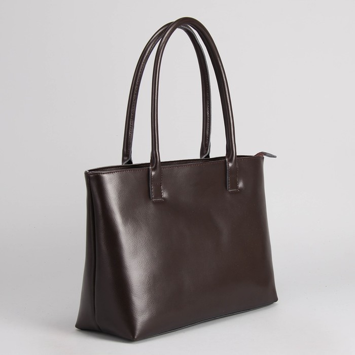 Сумка женская, отдел с перегородкой на молнии, наружный карман, цвет кофе