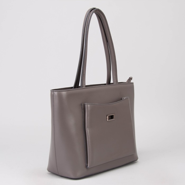 Сумка женская, отдел с перегородкой на молнии, 2 наружных кармана, цвет серый