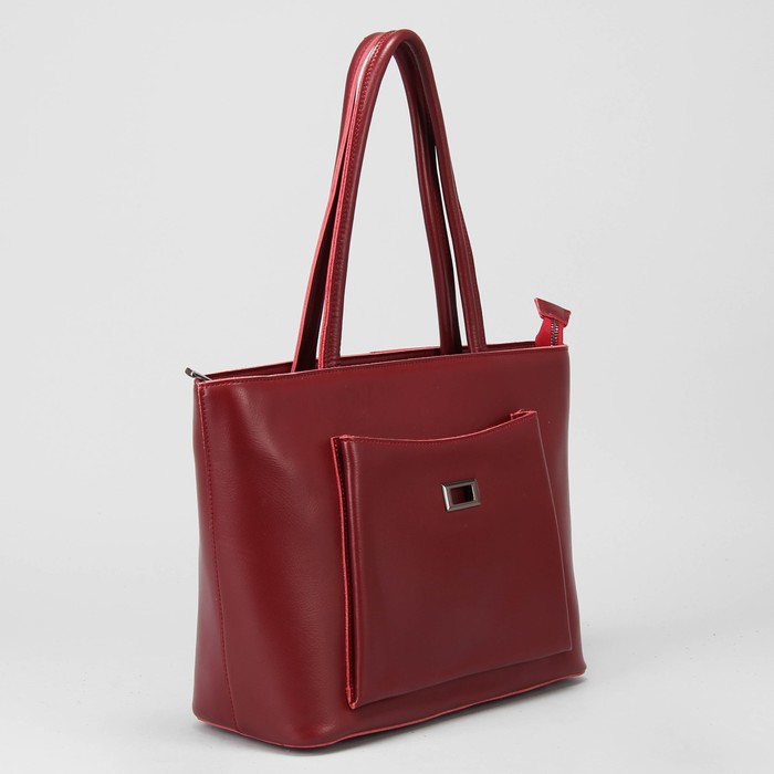 Сумка женская, отдел с перегородкой на молнии, 2 наружных кармана, цвет бордовый