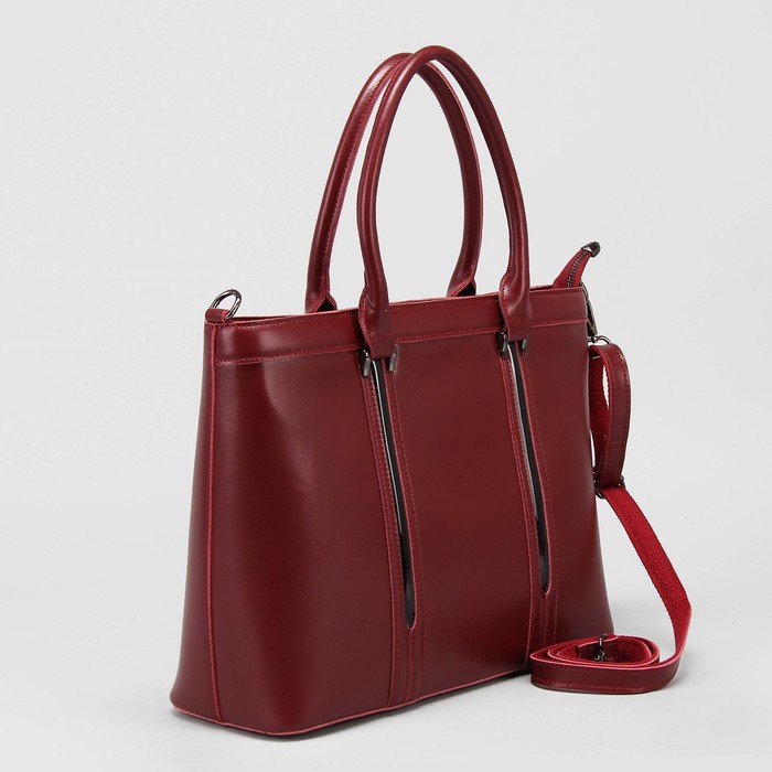 Сумка женская, отдел с перегородкой на молнии, наружный карман, цвет бордовый