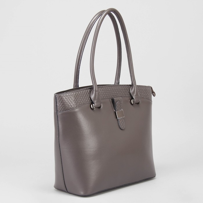 Сумка женская, отдел с перегородкой на молнии, наружный карман, цвет серый