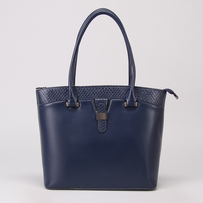 Сумка женская, отдел с перегородкой на молнии, наружный карман, цвет синий