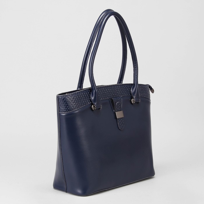 Сумка женская, отдел с перегородкой на молнии, наружный карман, цвет синий